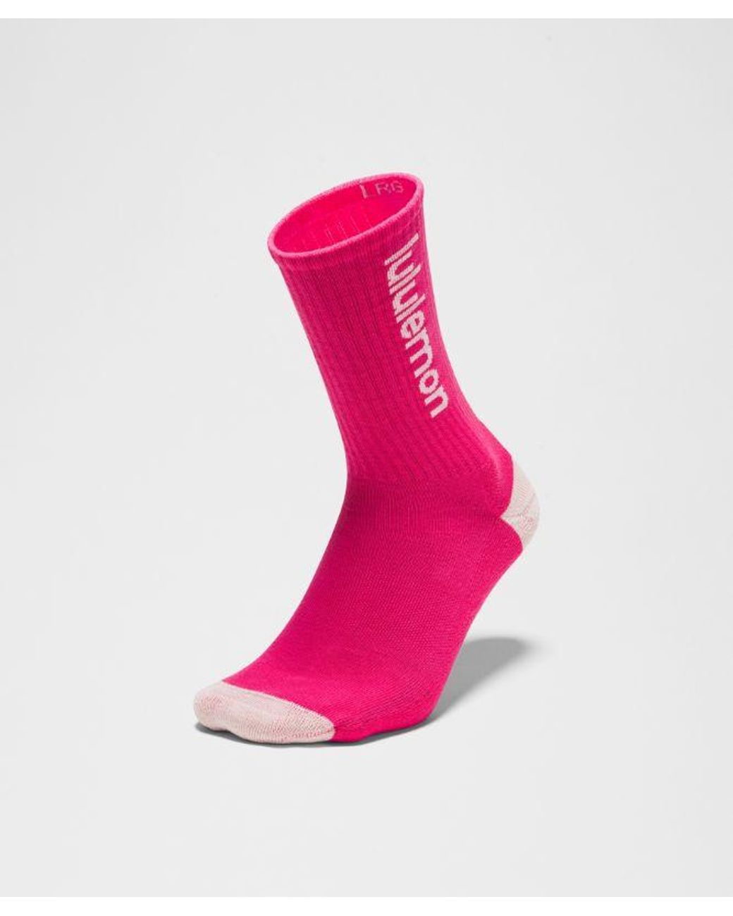 lululemon athletica Pink – Daily Essential Crew Socks Wordmark 3 Pack – – Size Large