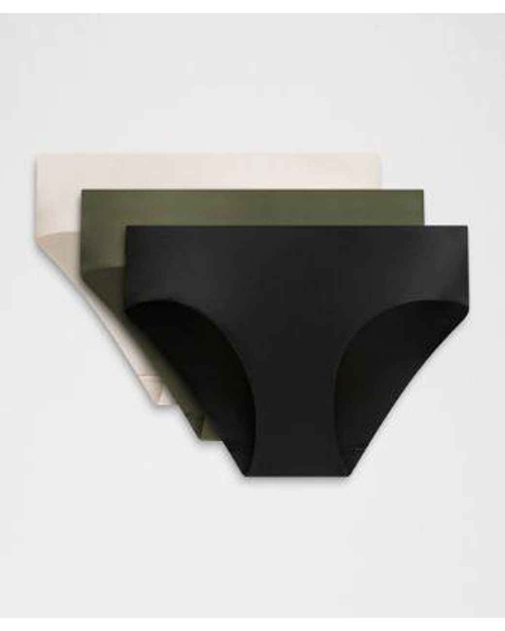 lululemon athletica Black – Invisiwear Mid-Rise Bikini Underwear 3 Pack – – Size Large