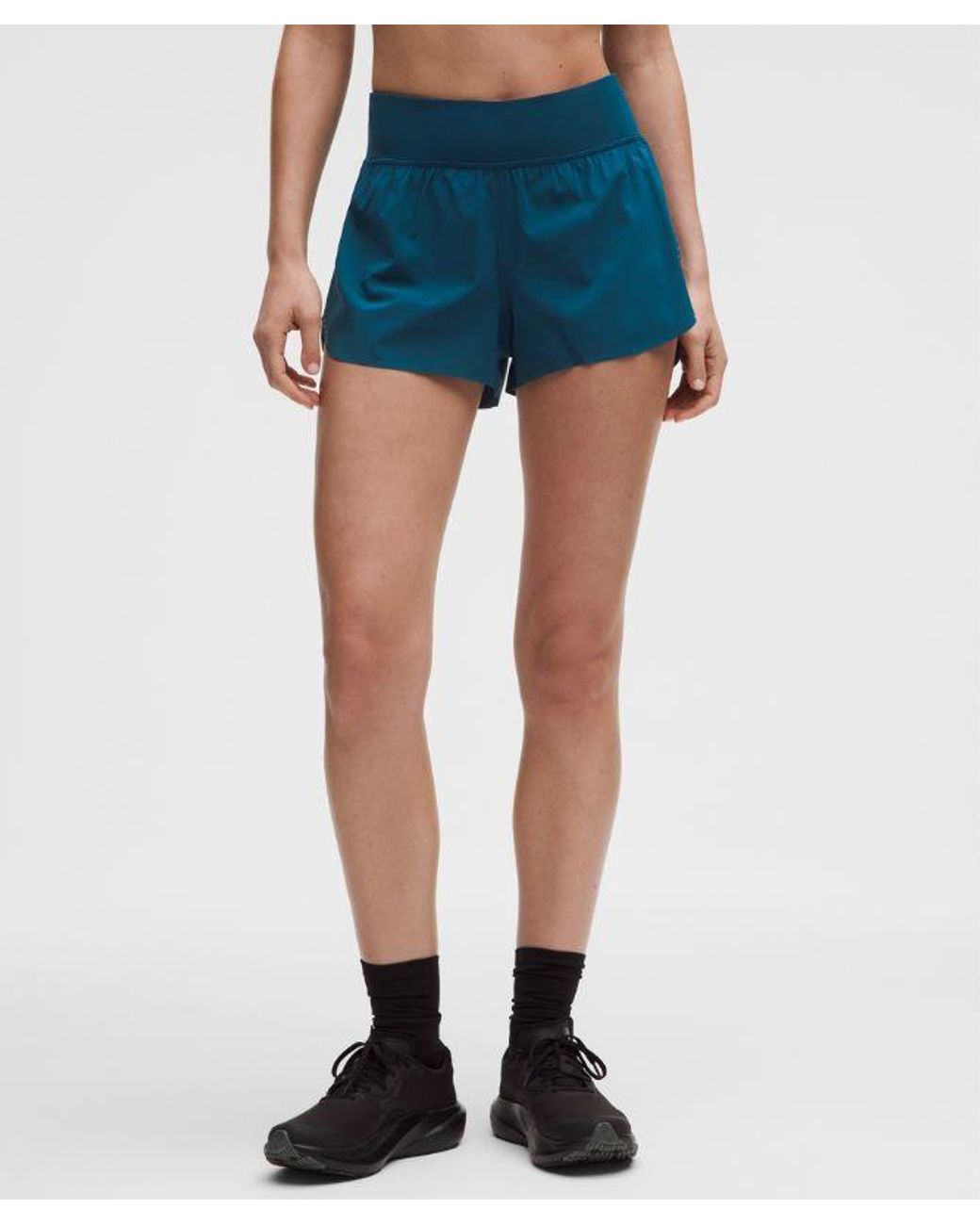 lululemon athletica Blue – Fast And Free Mid-Rise Split Shorts Design – 3" – – Size Large