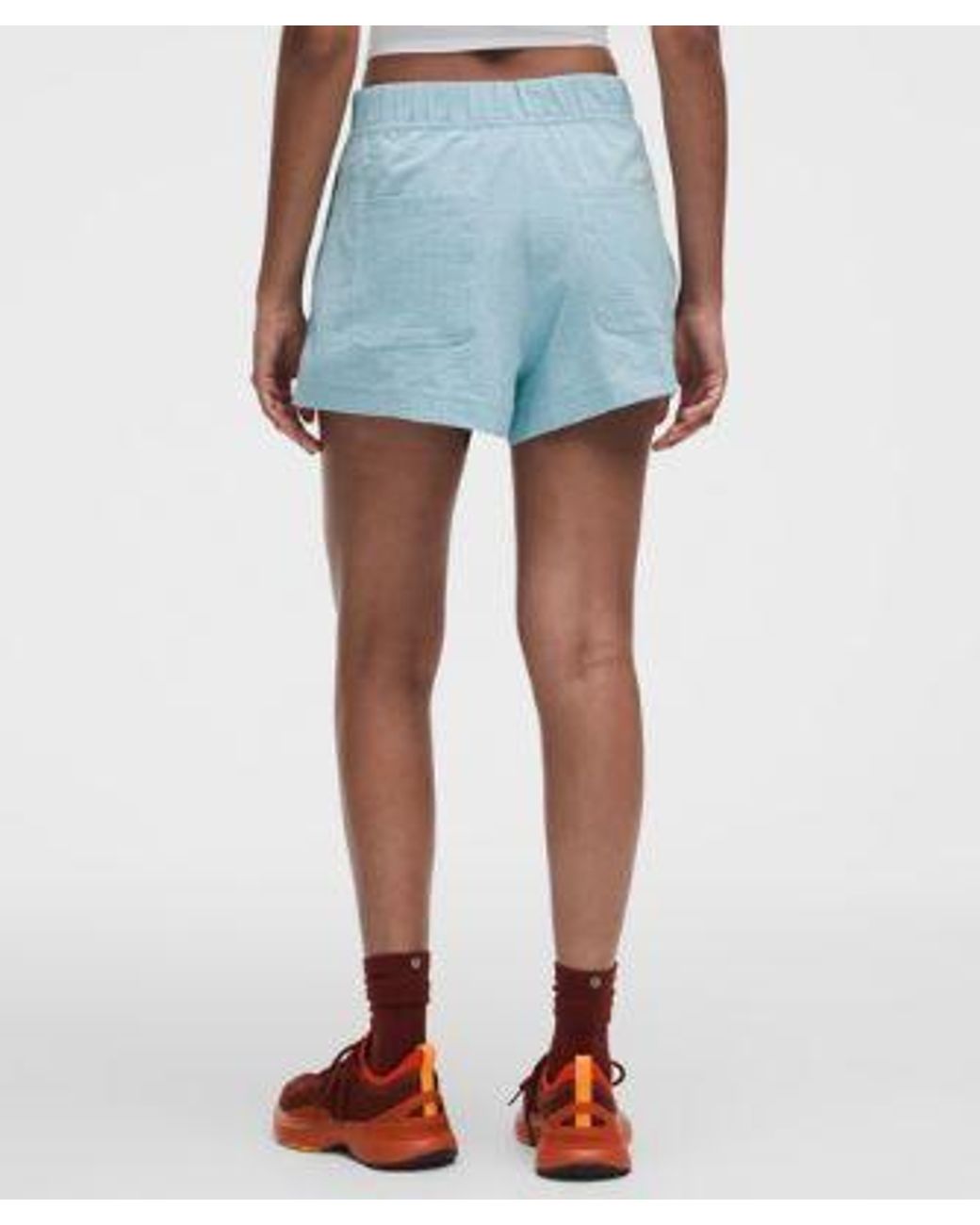 lululemon athletica Blue – Seersucker High-Rise Pleated Shorts – 3.5" – /Pastel – Size Large