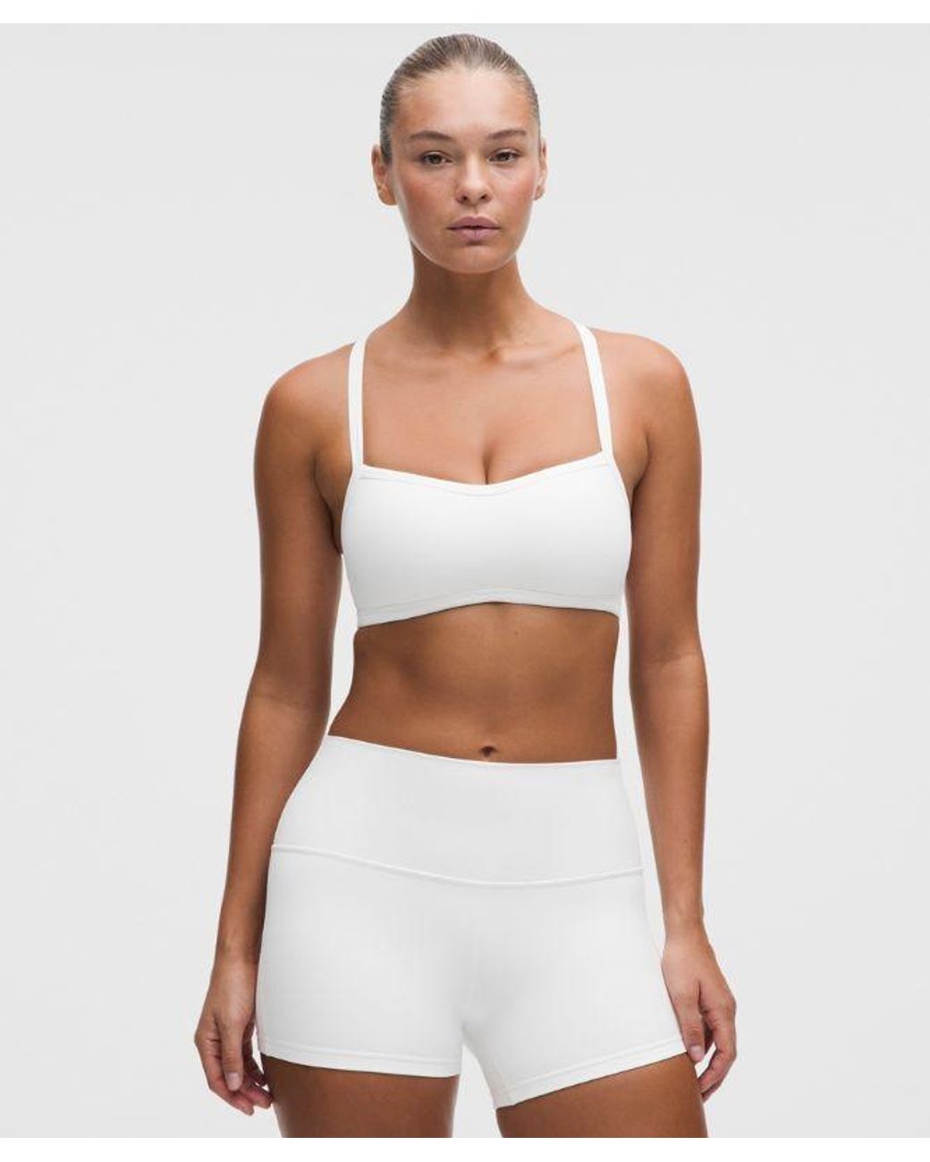 lululemon athletica White – Like A Cloud Sports Bra D/Dd Cup Contrast Trim – – Size 14