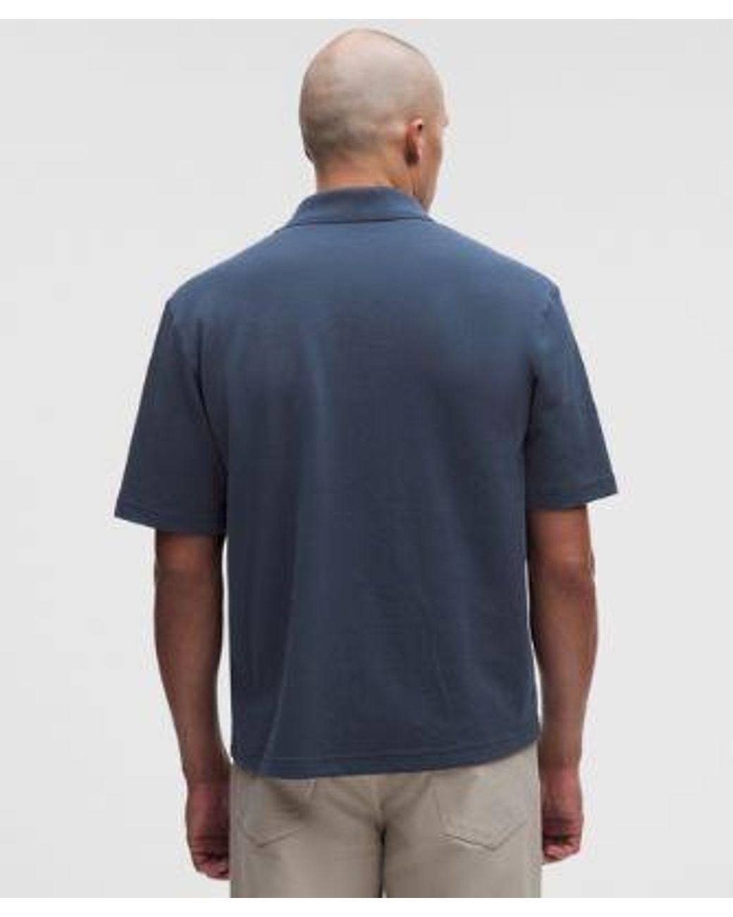 lululemon athletica Blue – Pique-Performer Camp-Collar-Shirt – – Size Large for men