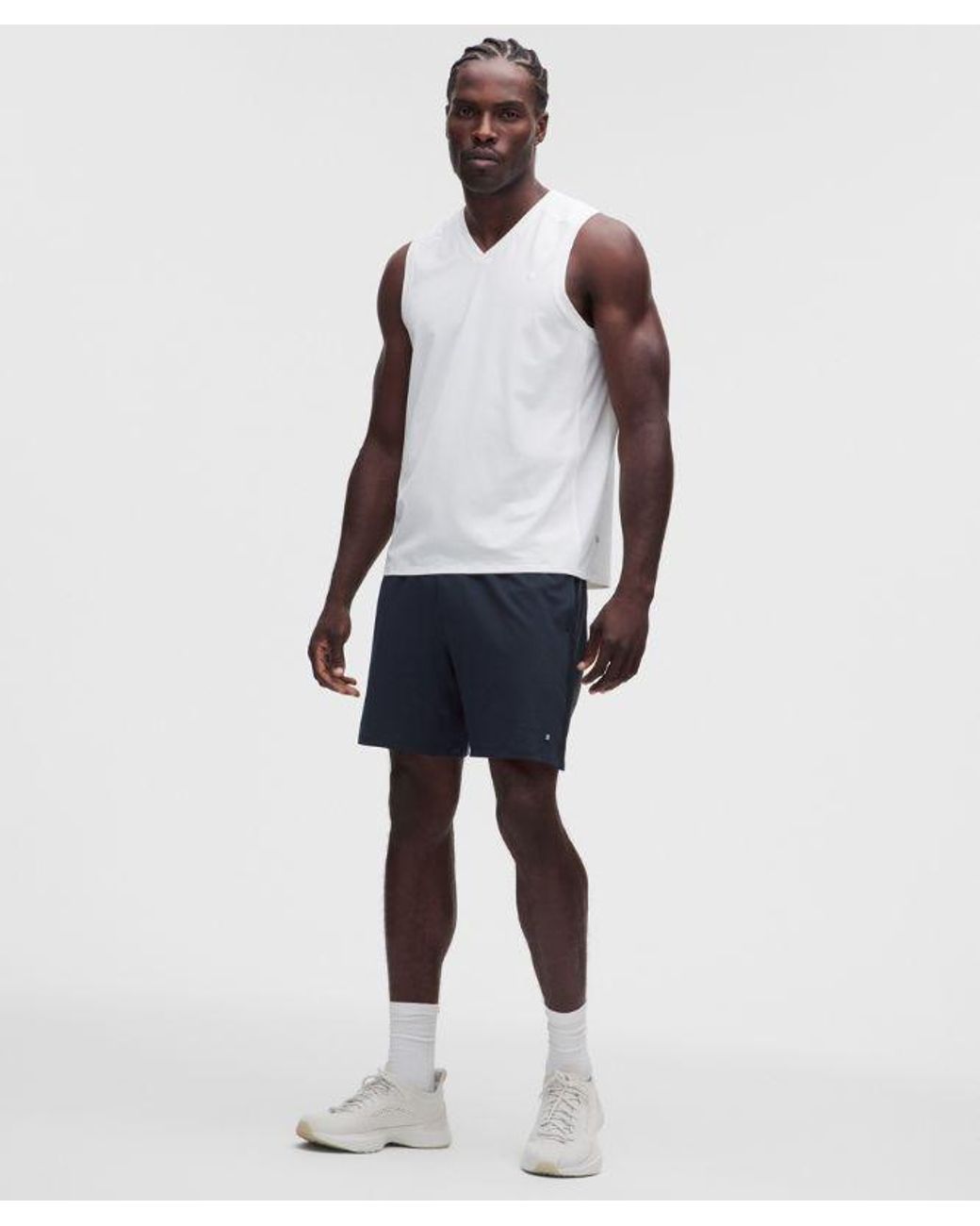lululemon athletica White Mesh-Panelled Tennis Short 7" for men