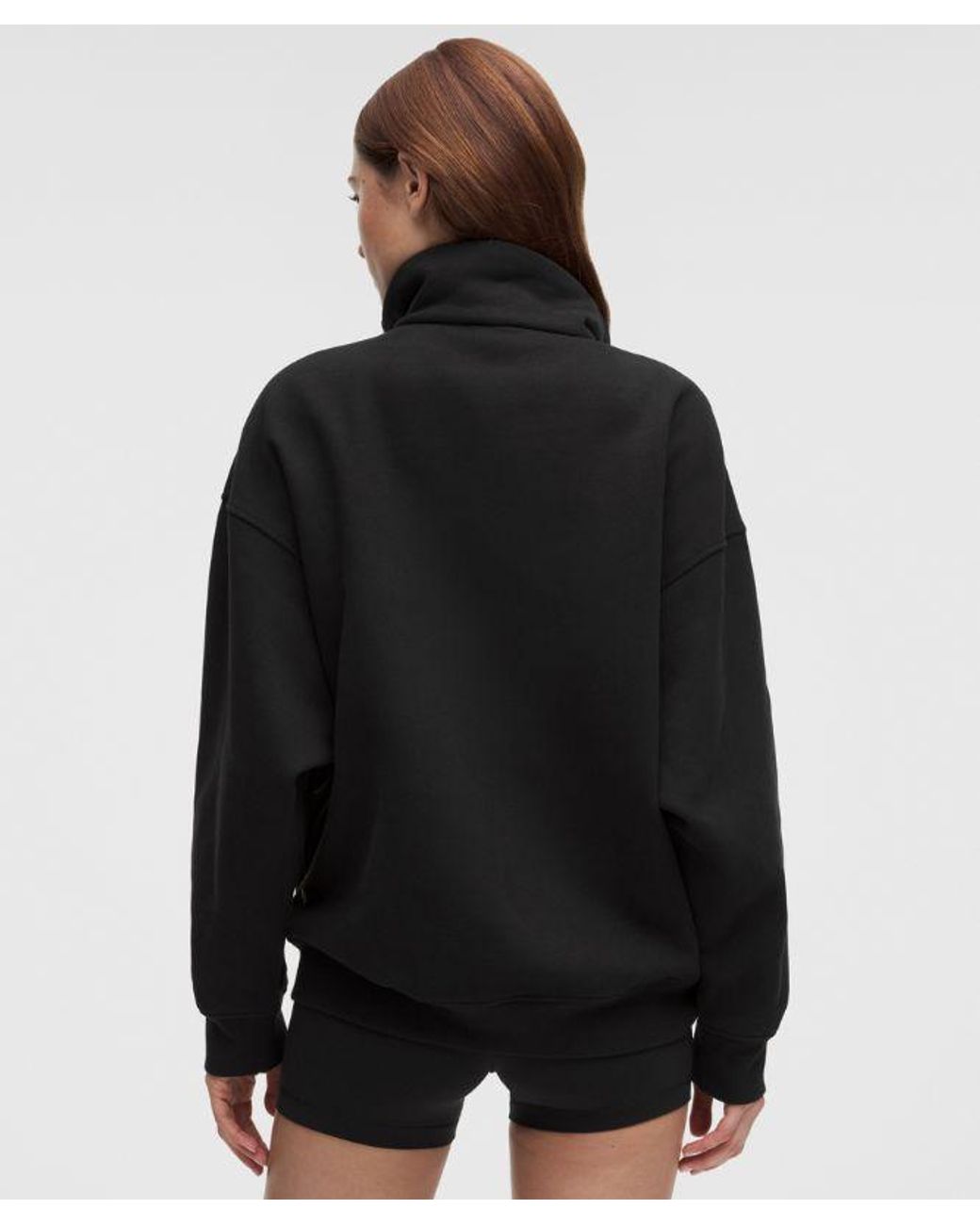 lululemon athletica Black – Steady State Superloft Oversized Funnel-Neck Half Zip Sweatshirt – – Size Large