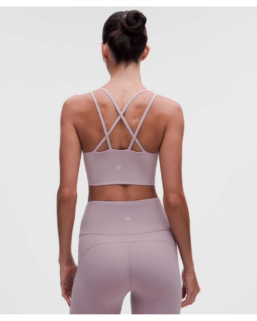 lululemon athletica Purple – Like A Cloud Longline Sports Bra Light Support, B/C Cup – Color Printed – Size 14