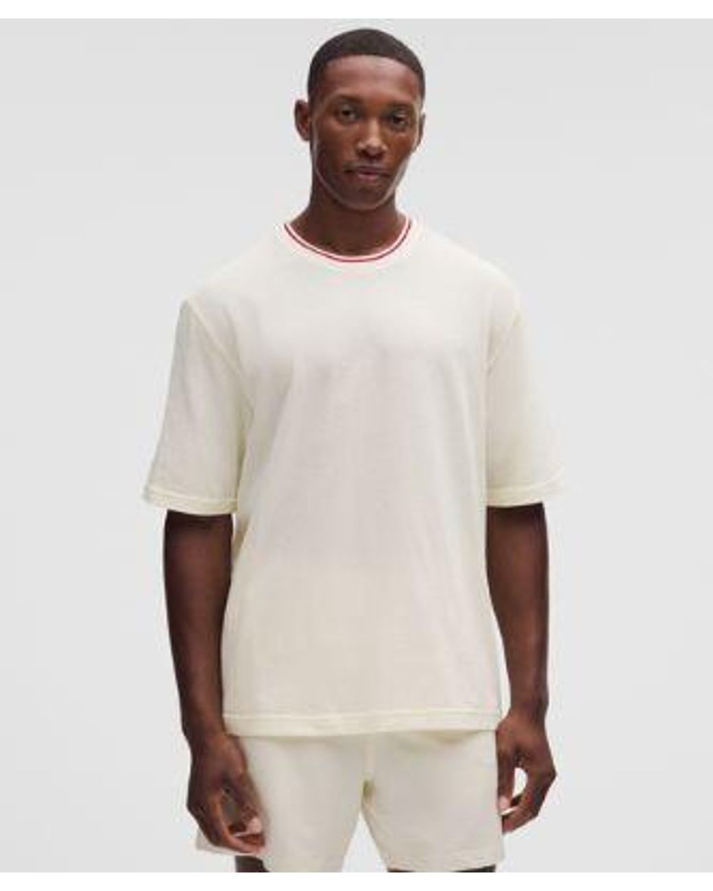 lululemon athletica White – -Knit Jersey Short-Sleeve Shirt – – Size Large for men