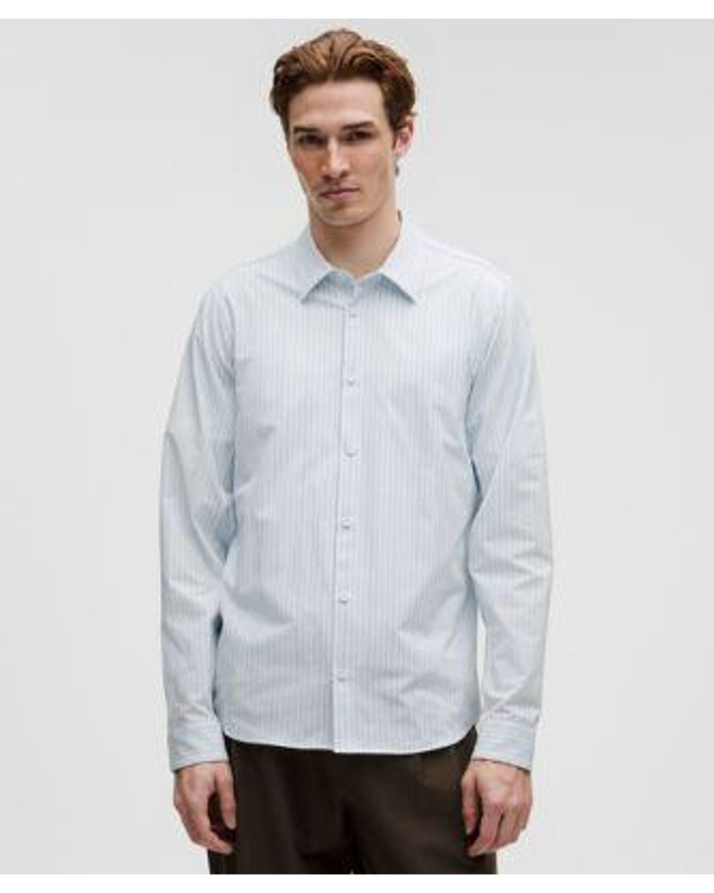 lululemon athletica Gray New Venture Slim-Fit Long-Sleeve Shirt for men