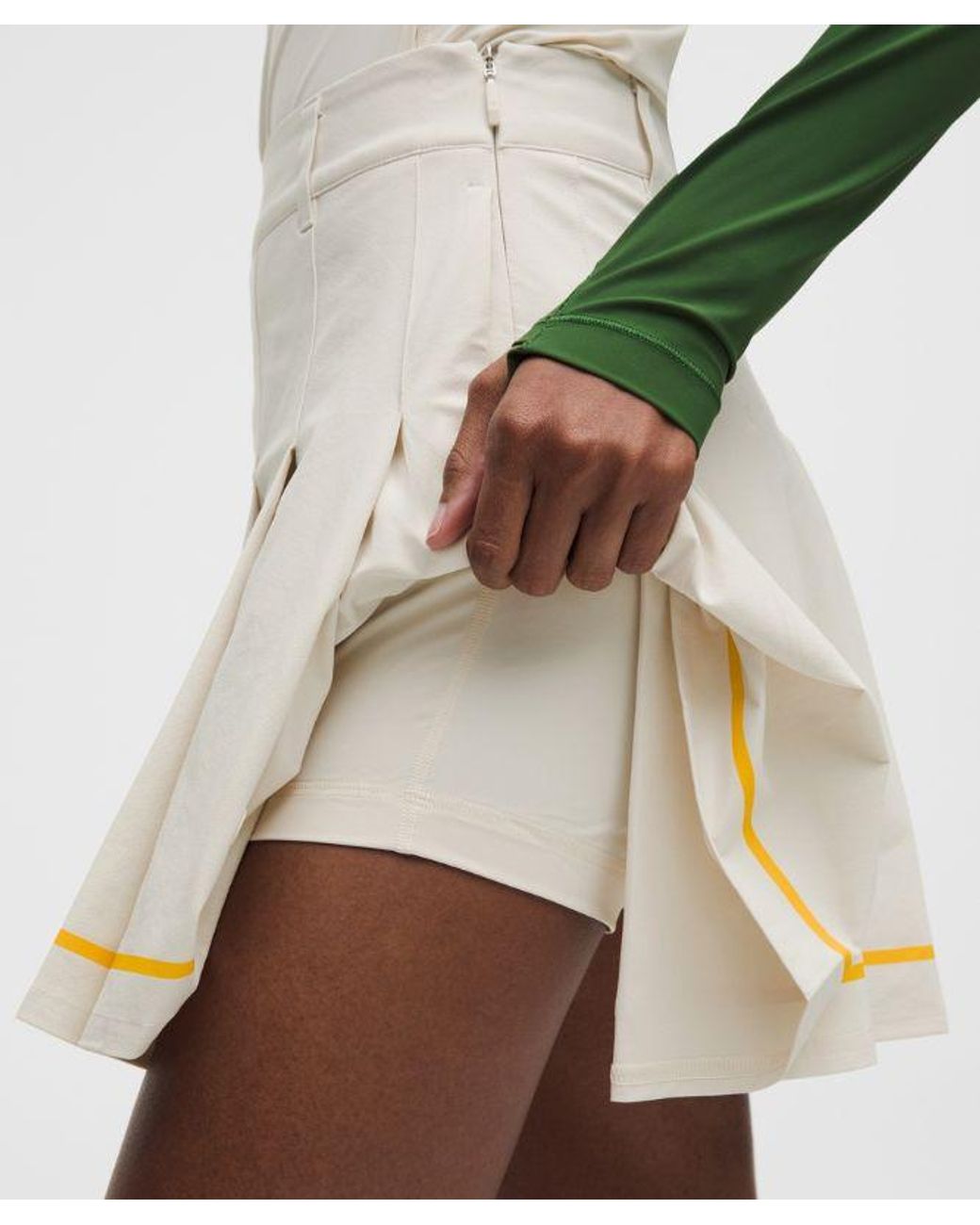 lululemon athletica White – Box-Pleat High-Rise A-Line Golf Skirt – – Size 28