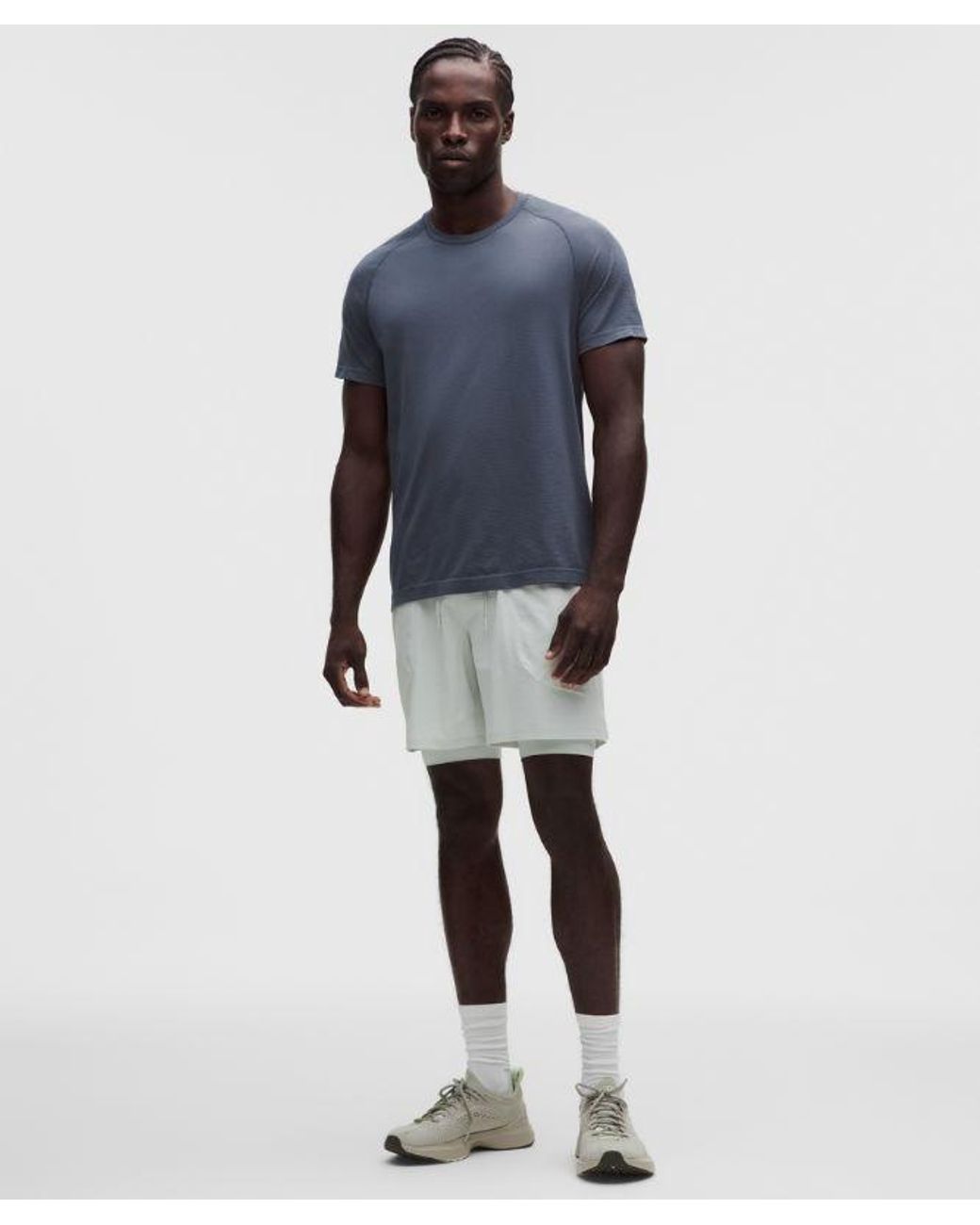 lululemon athletica Blue Metal Vent Tech Short-Sleeve Shirt for men