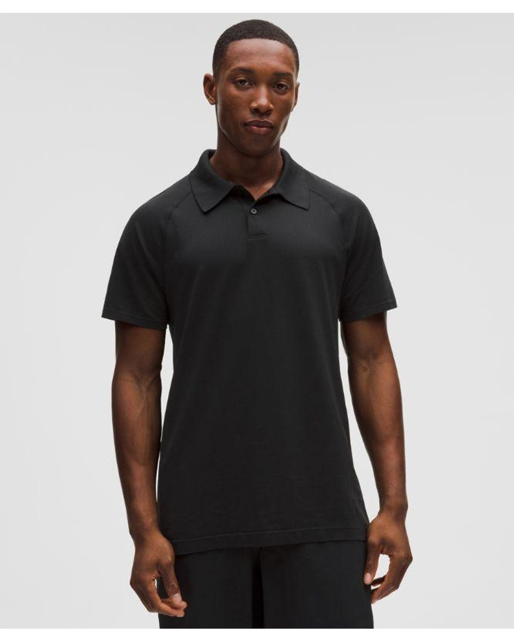 lululemon athletica Black Metal Vent Tech Polo Shirt for men