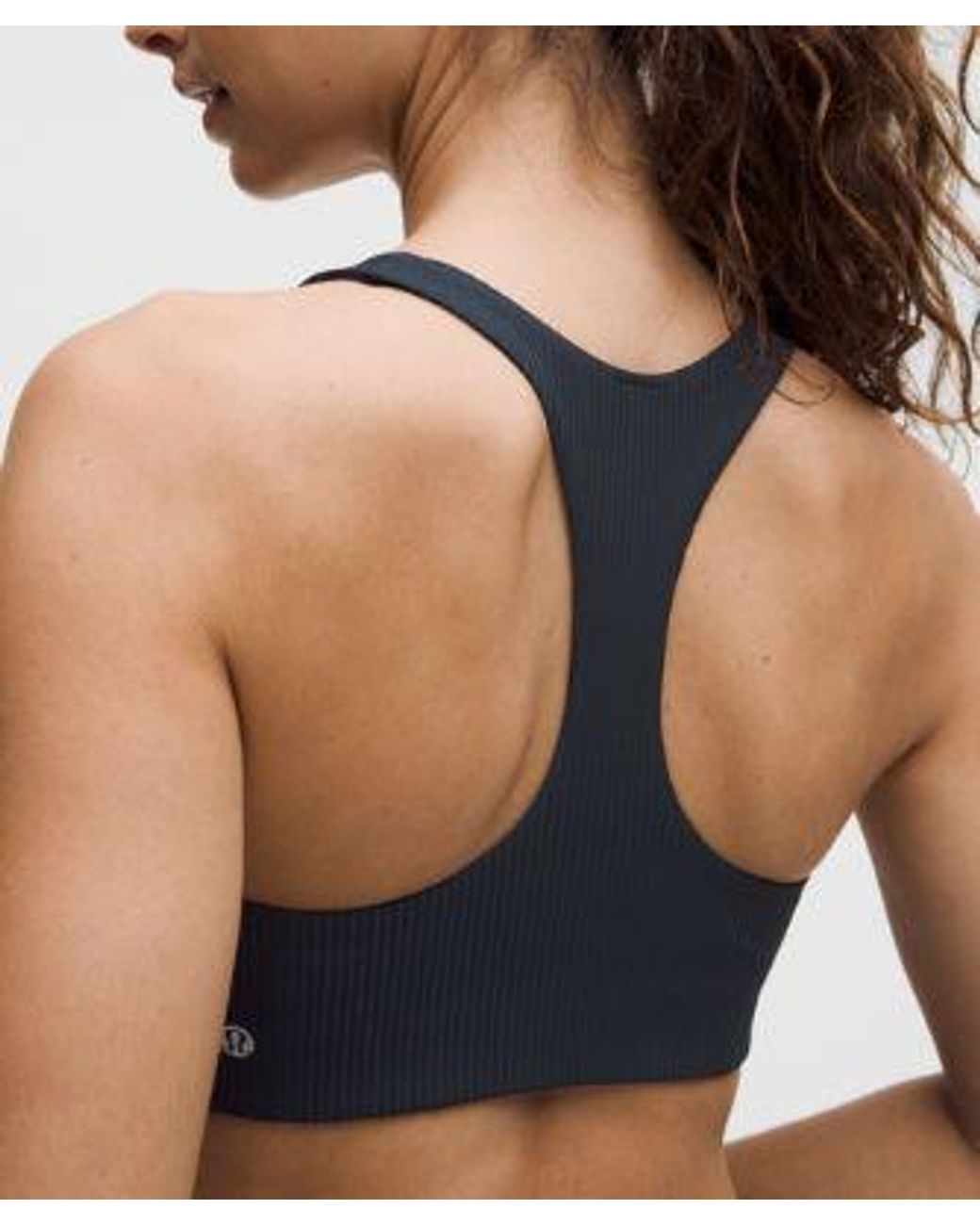 lululemon athletica Blue – All-Time Hero Ribbed Sports Bra Medium Support, B/C Cup – – Size Large
