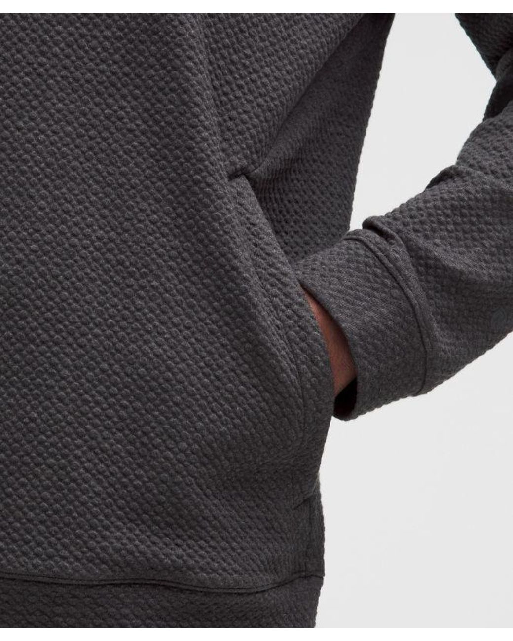 lululemon athletica Gray Textured Double-Knit Cotton Half Zip for men