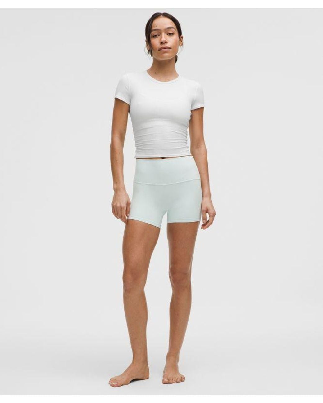 lululemon athletica White All It Takes Back-Twist Ribbed Short-Sleeve Shirt