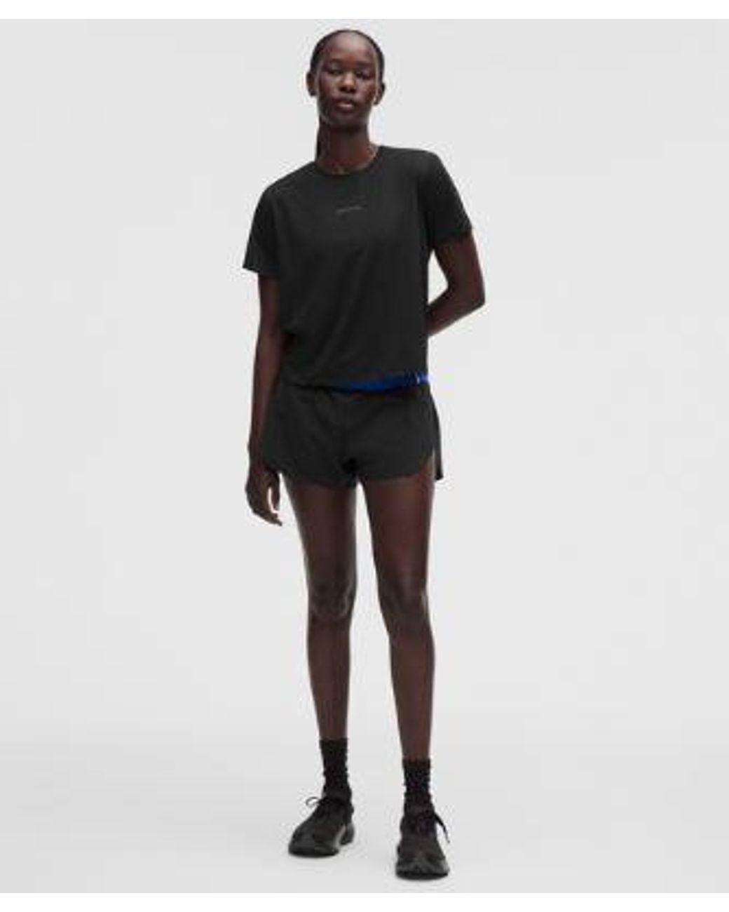 lululemon athletica Black – Fast And Free Short-Sleeve Shirt – – Size Large
