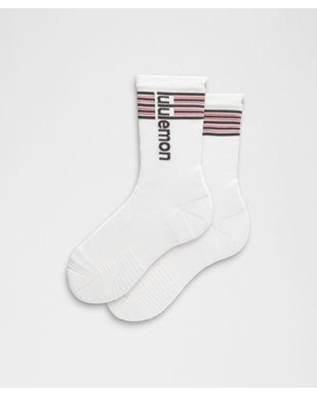 lululemon athletica White – Power Stride Crew Socks Stripe – – Size Large
