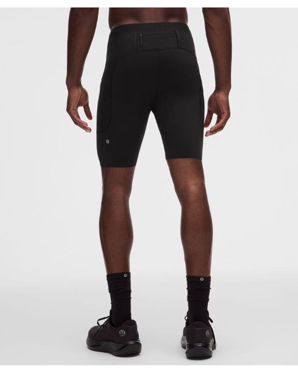 lululemon athletica Black – Fast And Free Half Tights Design – 8" – – for men