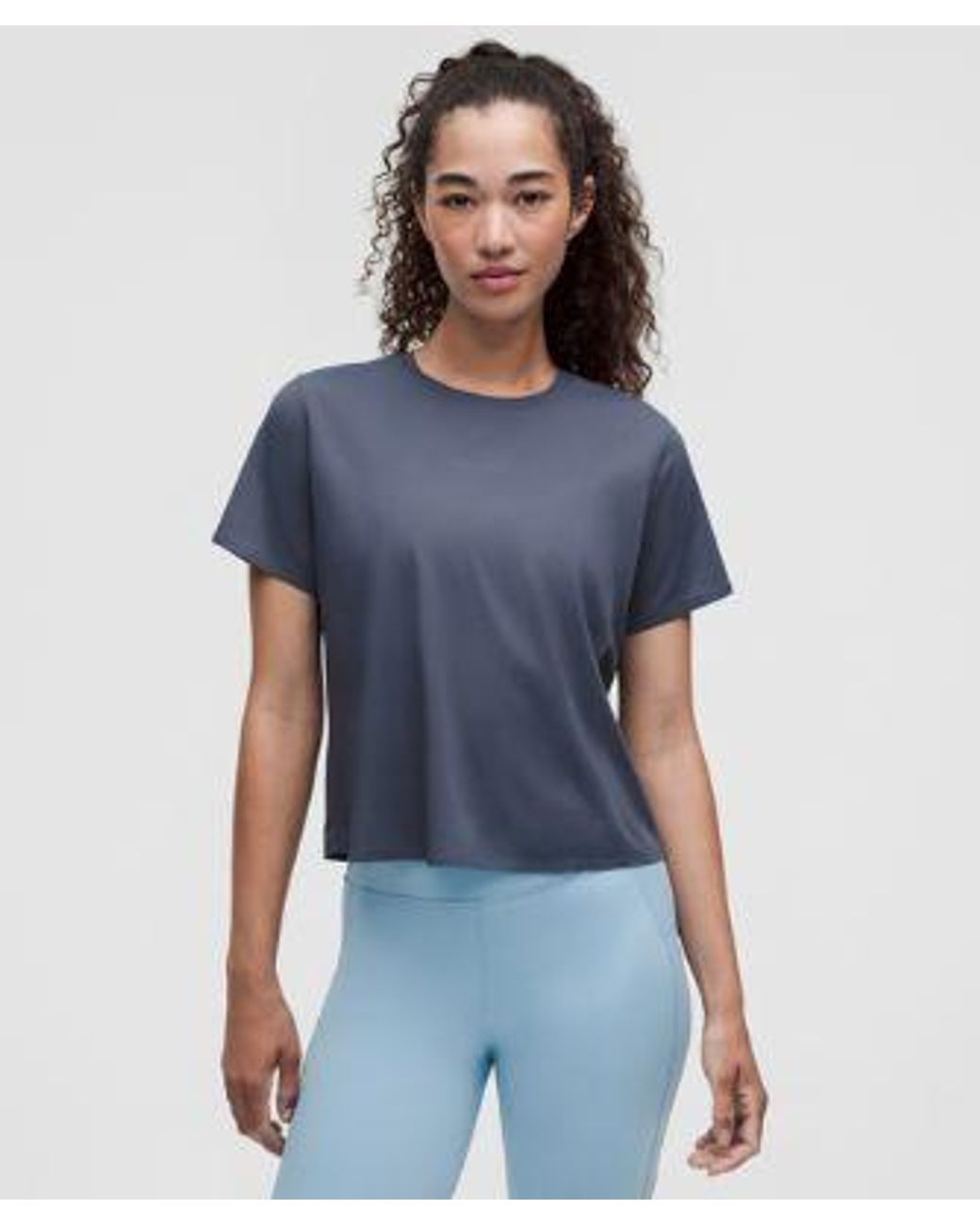 lululemon athletica Blue Fast And Free Short-Sleeve Shirt