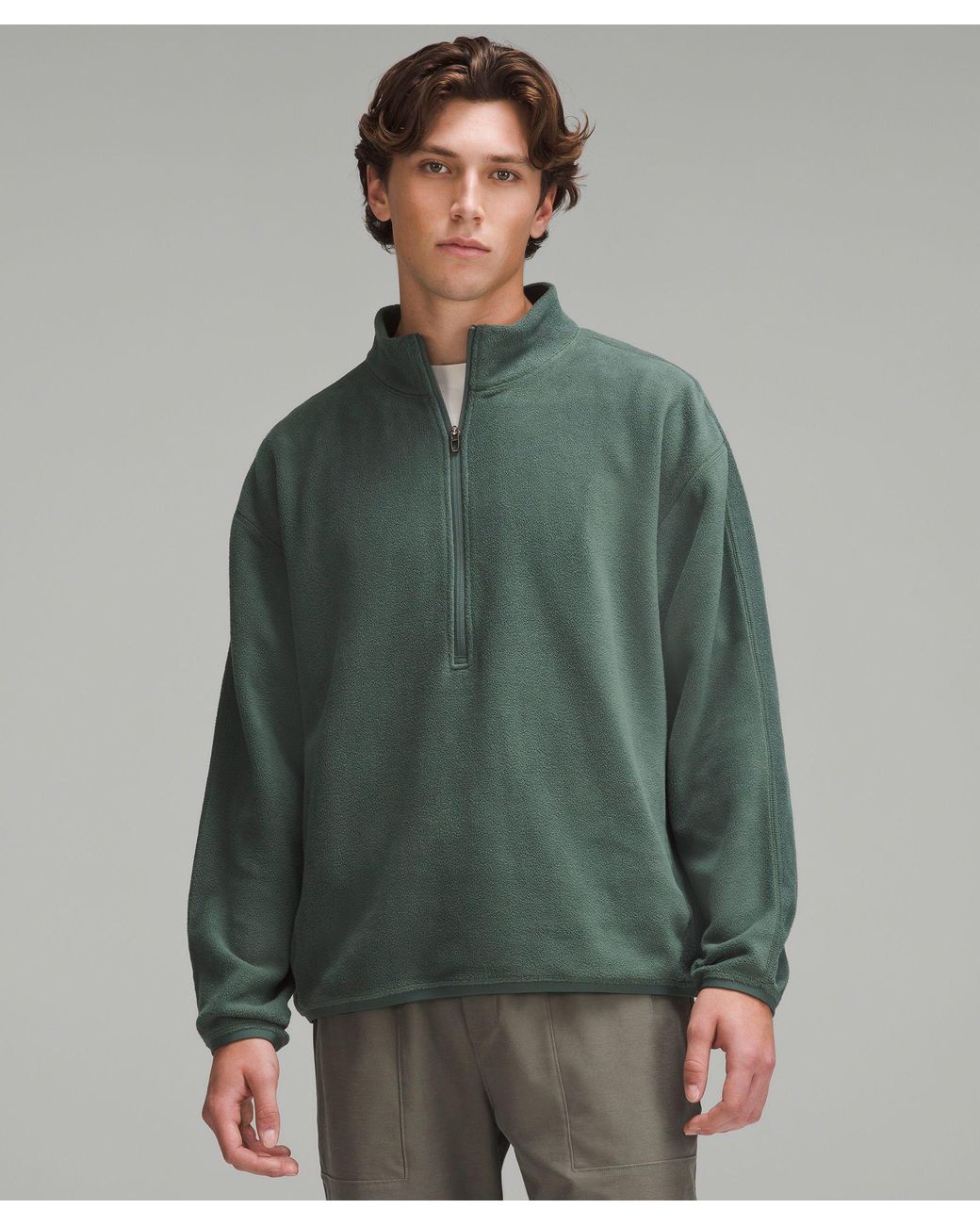 lululemon athletica Oversized-fit Fleece Half Zip in Green for Men