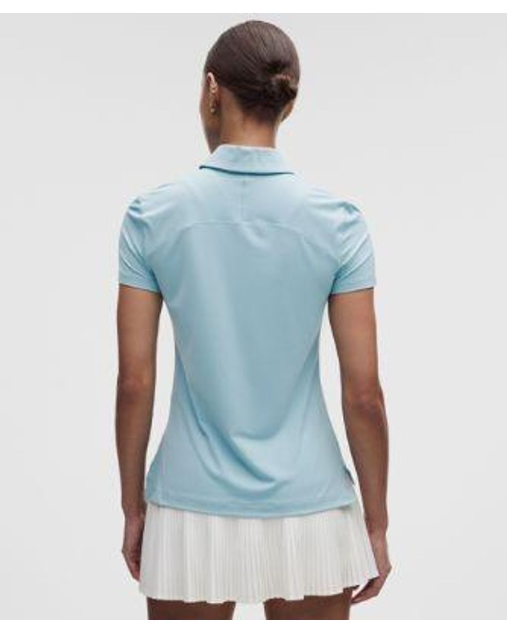 lululemon athletica Blue – Quick-Dry Short-Sleeve Polo Shirt Straight Hem Logo – – Size 18