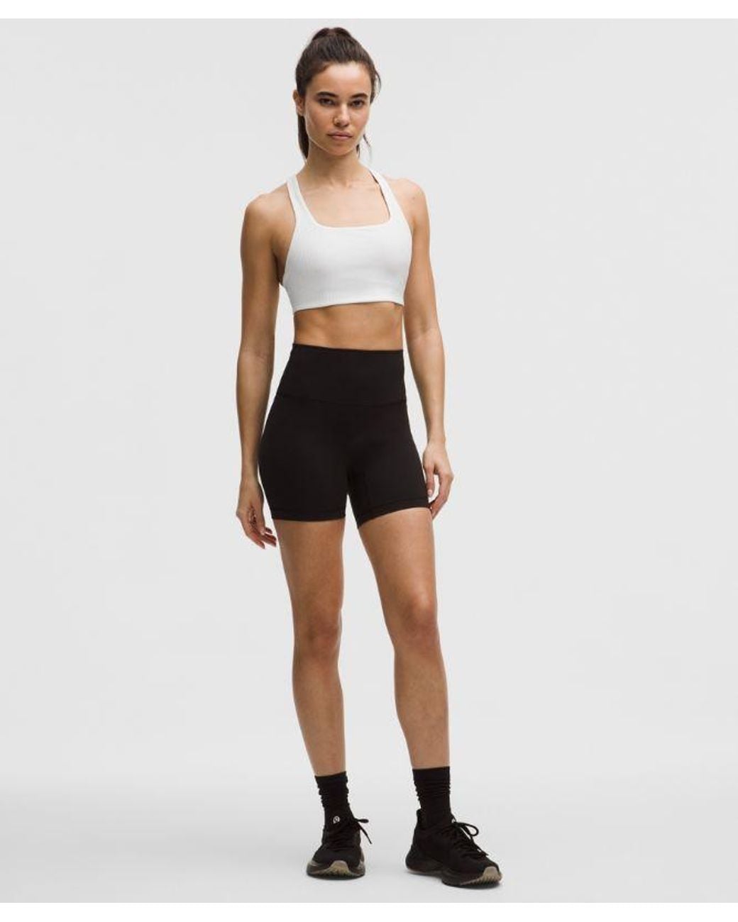 lululemon athletica Black – All-Time Hero Ribbed Sports Bra Medium Support, B/C Cup – – Size Large