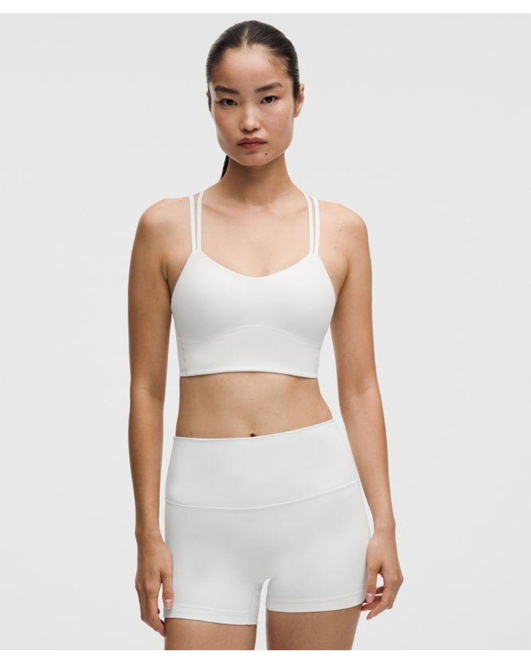lululemon athletica White – Like A Cloud Longline Sports Bra Light Support, B/C Cup – – Size 14