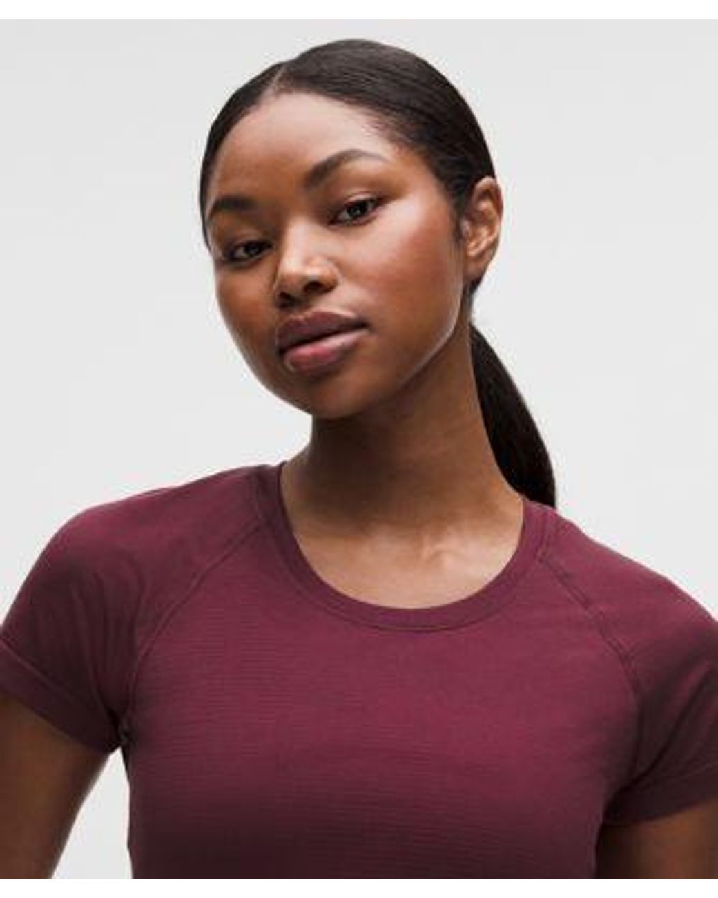 lululemon athletica Red – Swiftly Tech Short-Sleeve Shirt 2.0 Hip Length – Color Burgundy/ – Size 24