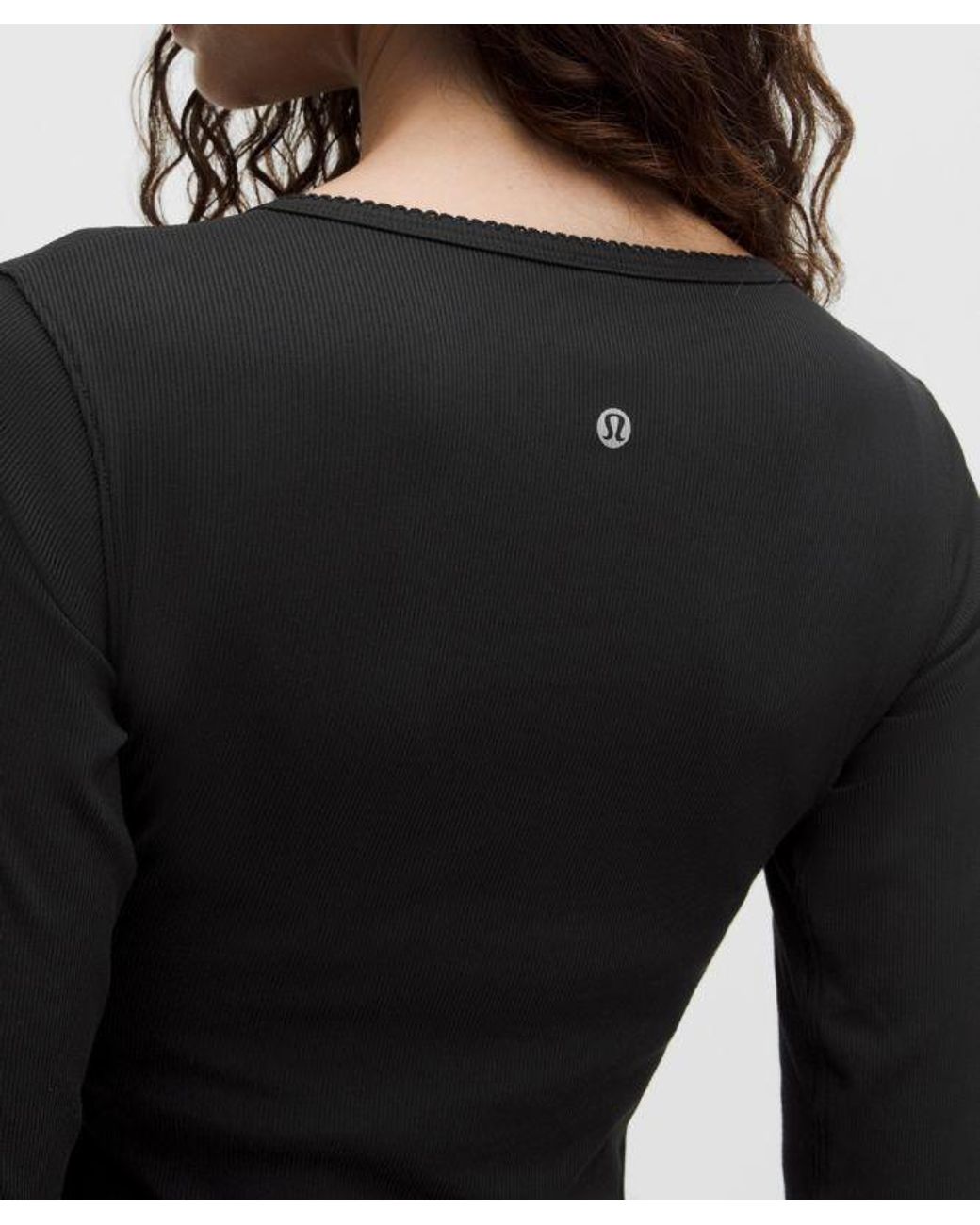 lululemon athletica Black – Nulu Ribbed Wrap-Front Long-Sleeve Shirt Heart – – Size Medium