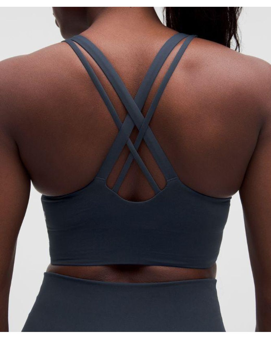 lululemon athletica Blue – Energy High-Neck Longline Sports Bra Evolve Medium Support, B-D Cups – – Size Large