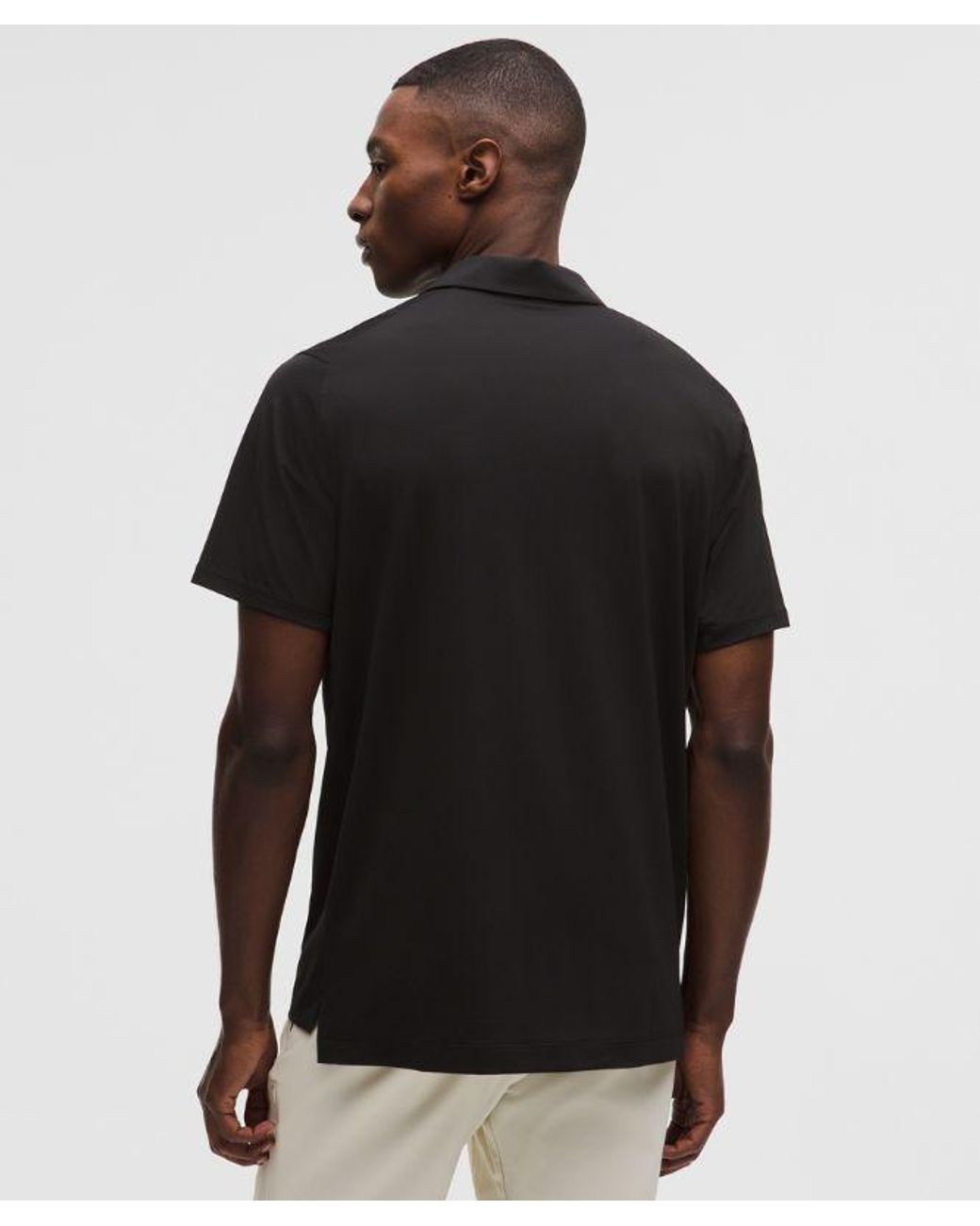 lululemon athletica Black – Logo Sport Polo Short-Sleeve – – Size Large for men