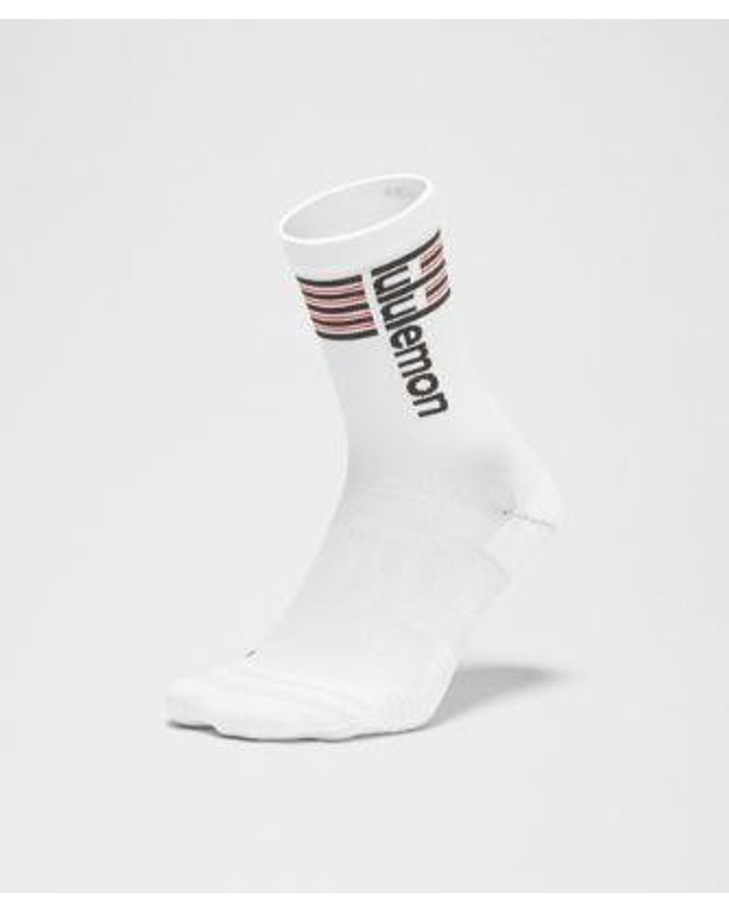 lululemon athletica White – Power Stride Crew Socks Stripe – – Size Large