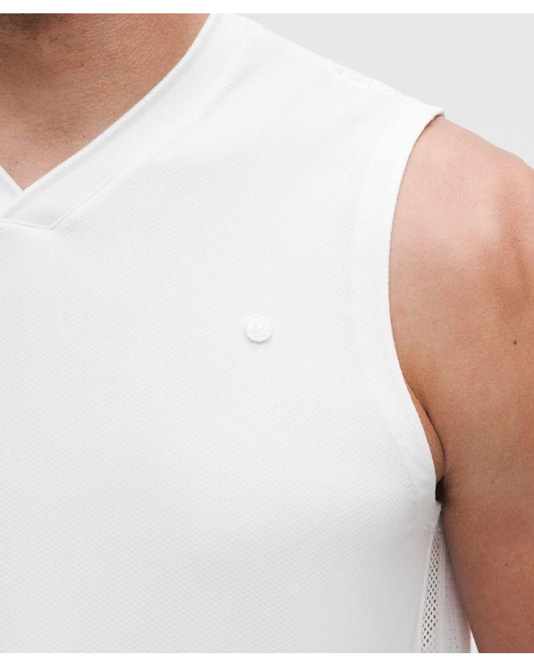 lululemon athletica White Mesh-Panelled Tennis Sleeveless Shirt for men