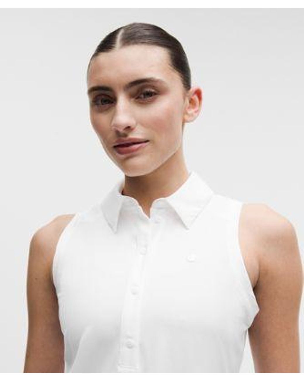 lululemon athletica White Quick-Dry Sleeveless Polo Shirt