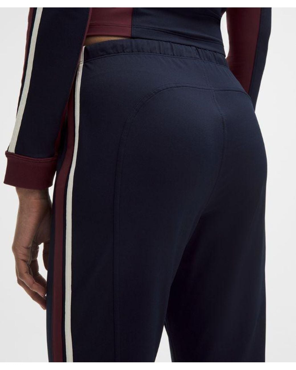 lululemon athletica Blue – Striped Slim-Fit Mid-Rise Track Pants – Color Burgundy/ –