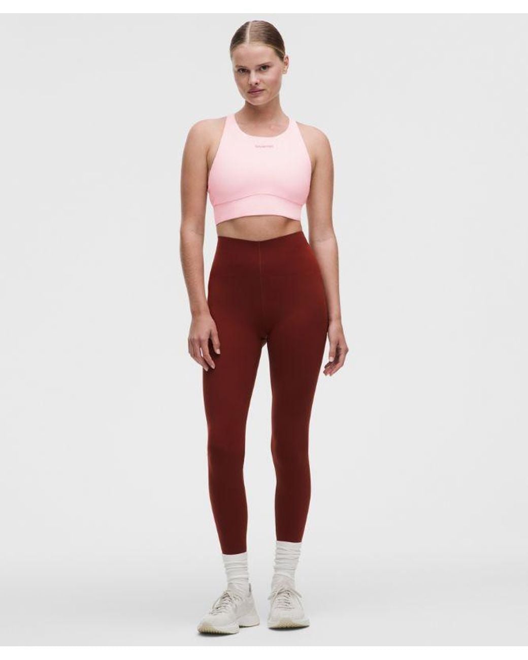 lululemon athletica Red – Energy High-Neck Longline Sports Bra Medium Support, B–D Cups Evolve Wordmark – – Size Large