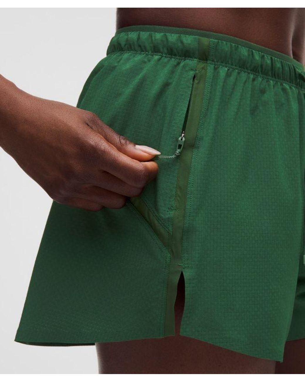 lululemon athletica Green – Textured High-Rise Running Shorts – 2.5" – – Size Large
