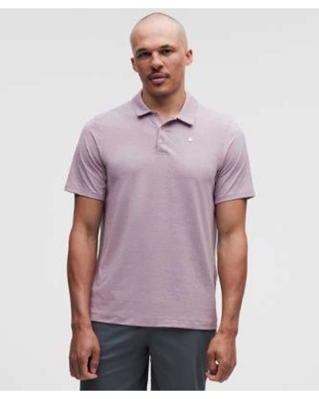 lululemon athletica Purple Logo Sport Polo Short Sleeve for men