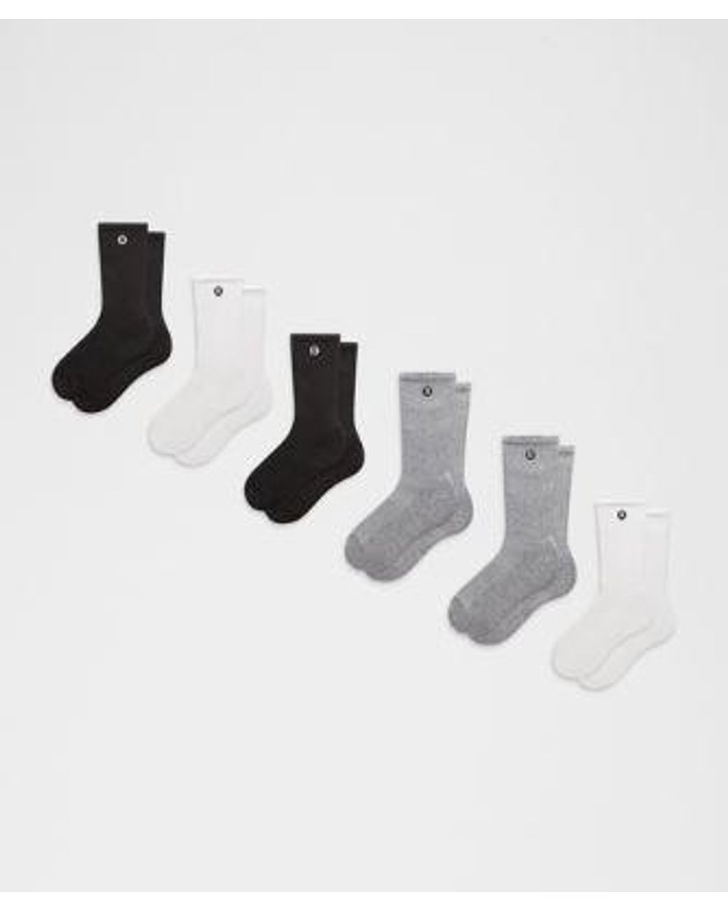 lululemon athletica White – Daily Essential Crew Socks 6 Pack – /Light/ – Size Large