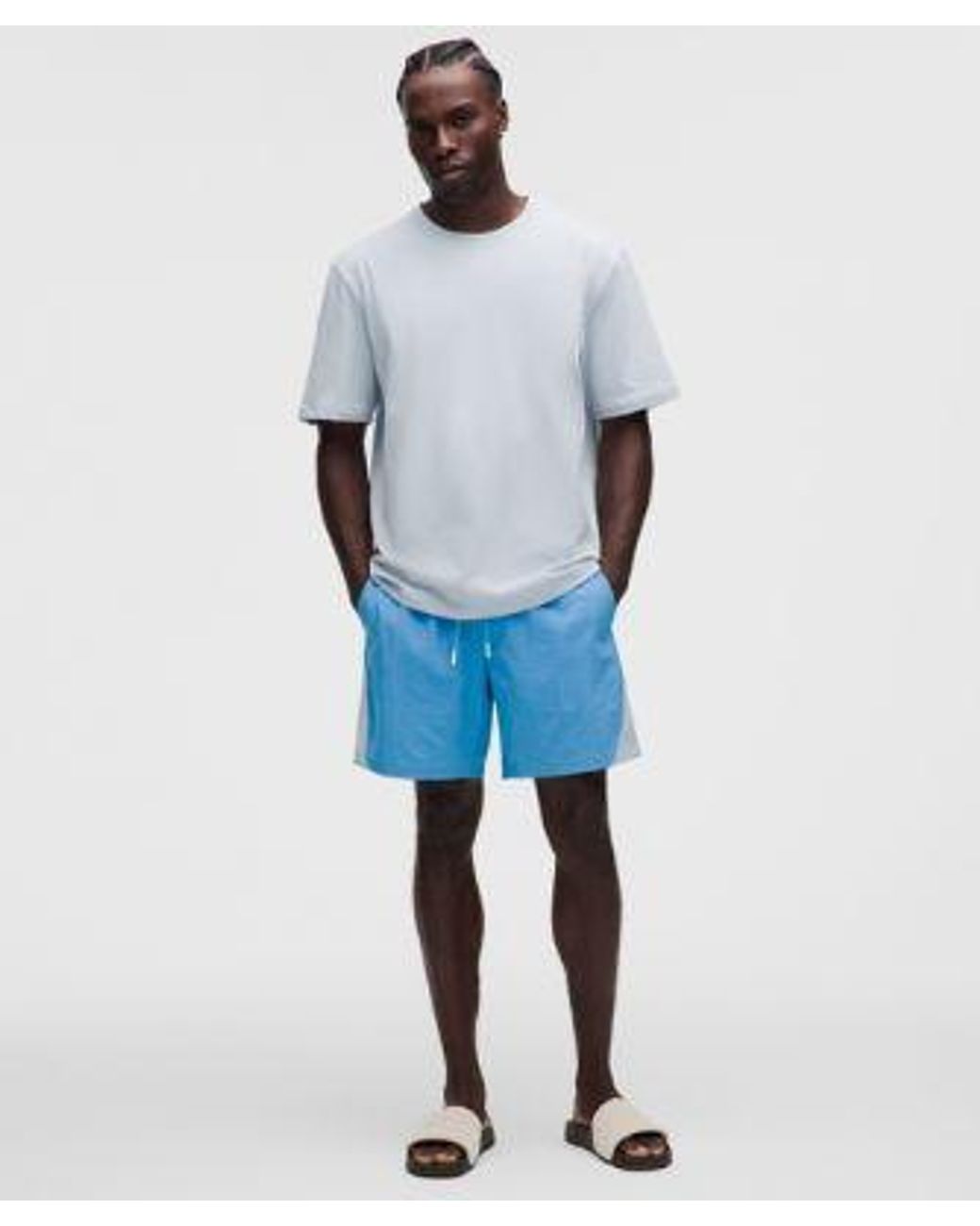 lululemon athletica Blue Crinkle Nylon Swim Short 7" for men