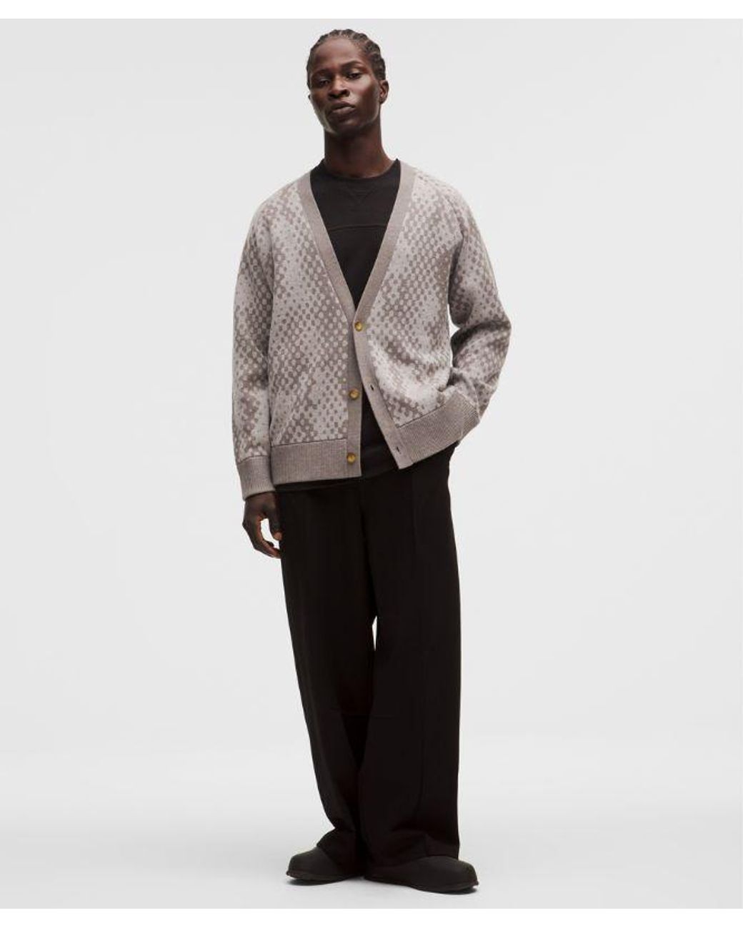lululemon athletica Gray Merino Wool Cardigan for men