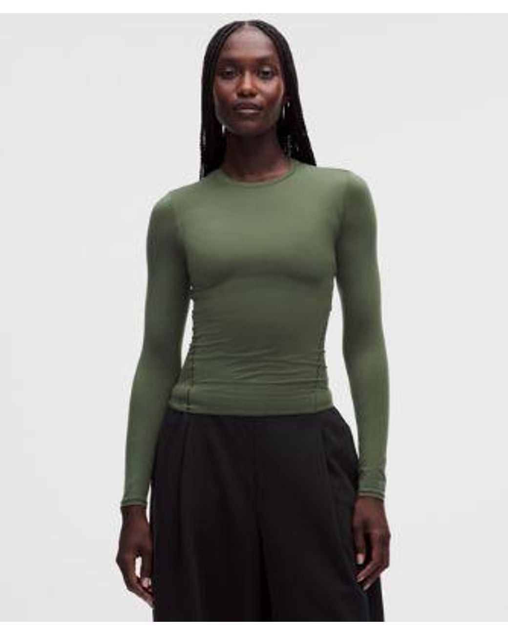 lululemon athletica Green Wundermost Ultra-Soft Nulu Crewneck Long-Sleeve Shirt