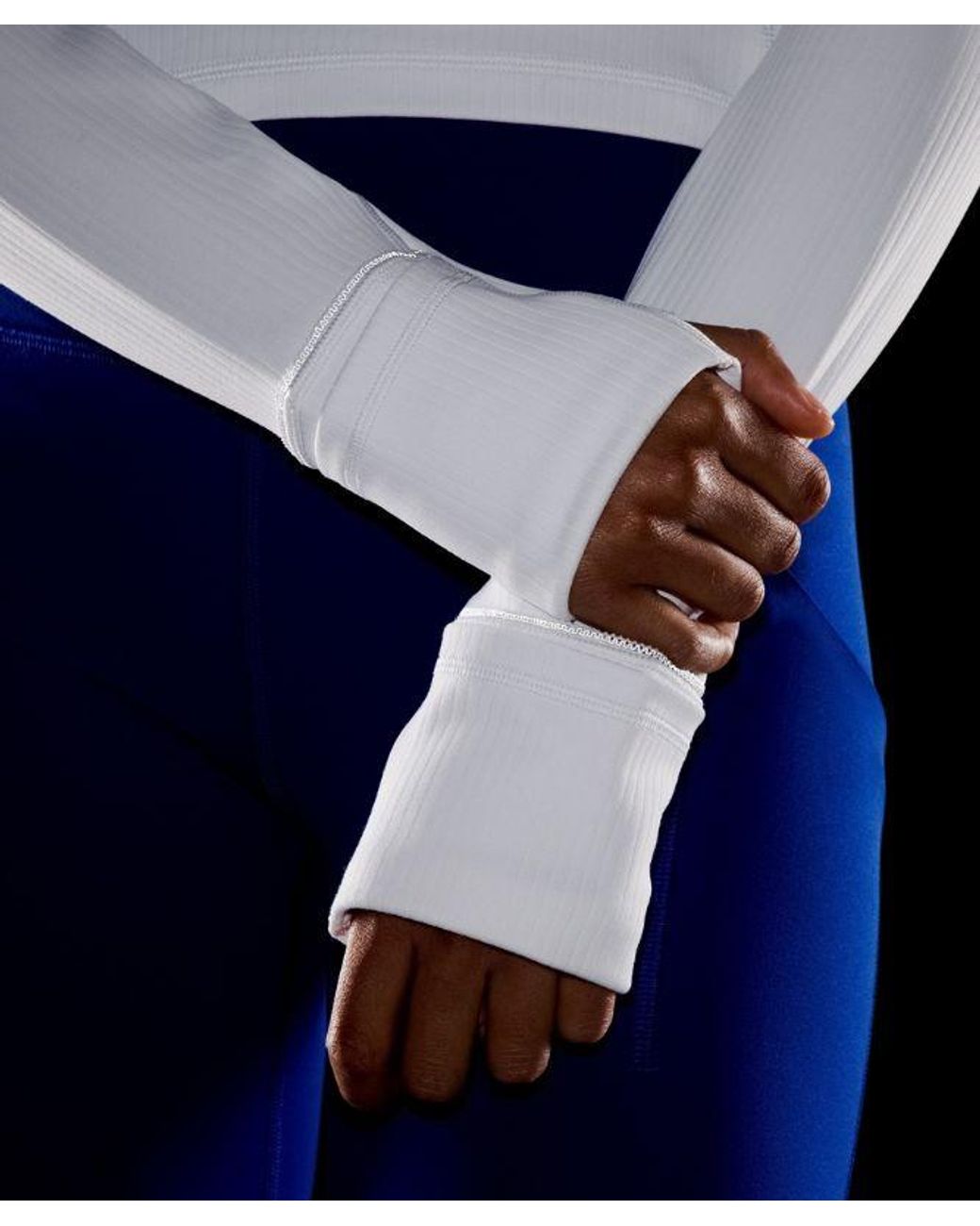 lululemon athletica White – It's Rulu Ribbed Cropped Half Zip Long-Sleeve Top – – Size Large