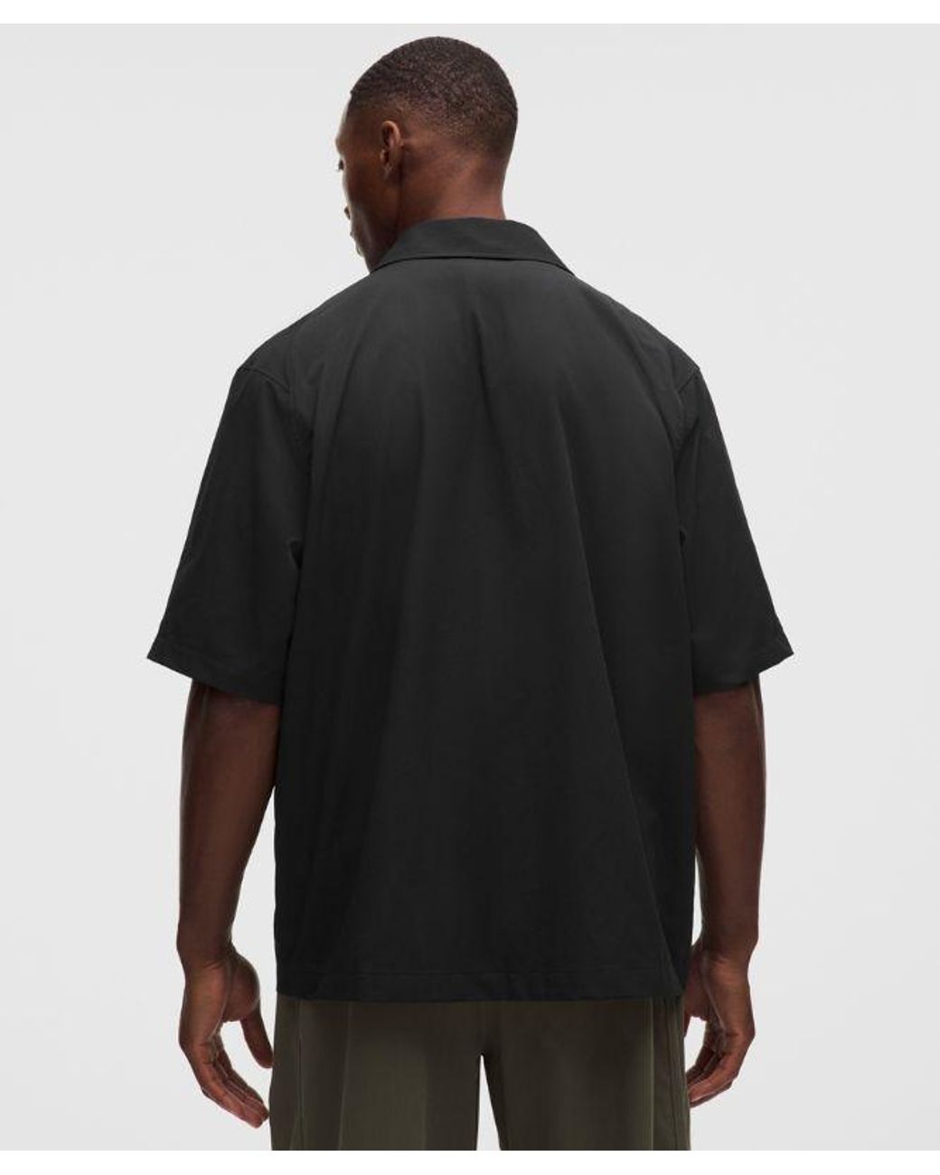 lululemon athletica Black Unshaken Short-Sleeve Collared Shirt for men