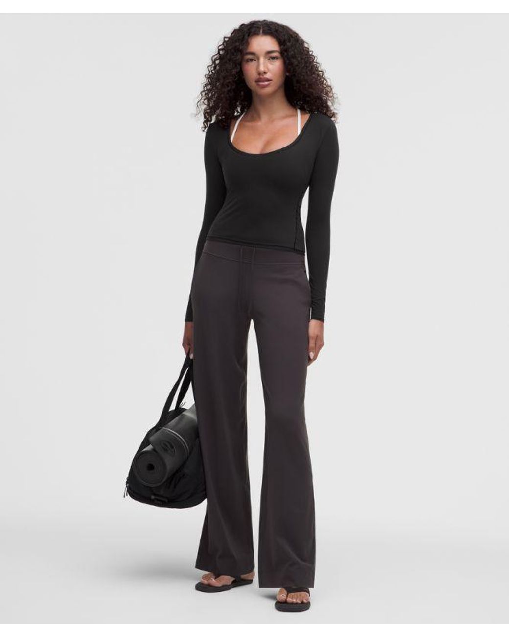 lululemon athletica Black Wundermost Ultra-Soft Nulu Scoopneck Long-Sleeve Shirt