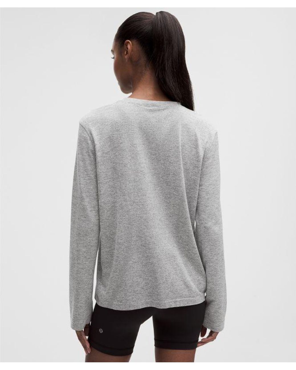 lululemon athletica Gray – Swiftly Relaxed Long-Sleeve Shirt Hip Length – – Size 4