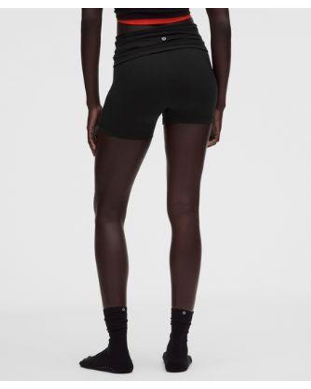 lululemon athletica Black Groove Foldover Mid-Rise Short 4"