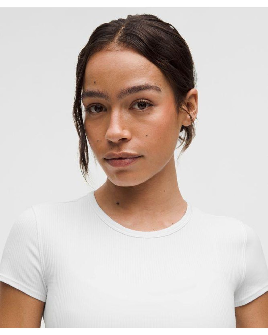 lululemon athletica White All It Takes Back-Twist Ribbed Short-Sleeve Shirt