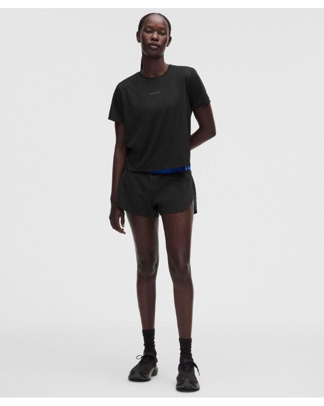 lululemon athletica Black – Fast And Free Short-Sleeve Shirt – – Size Large