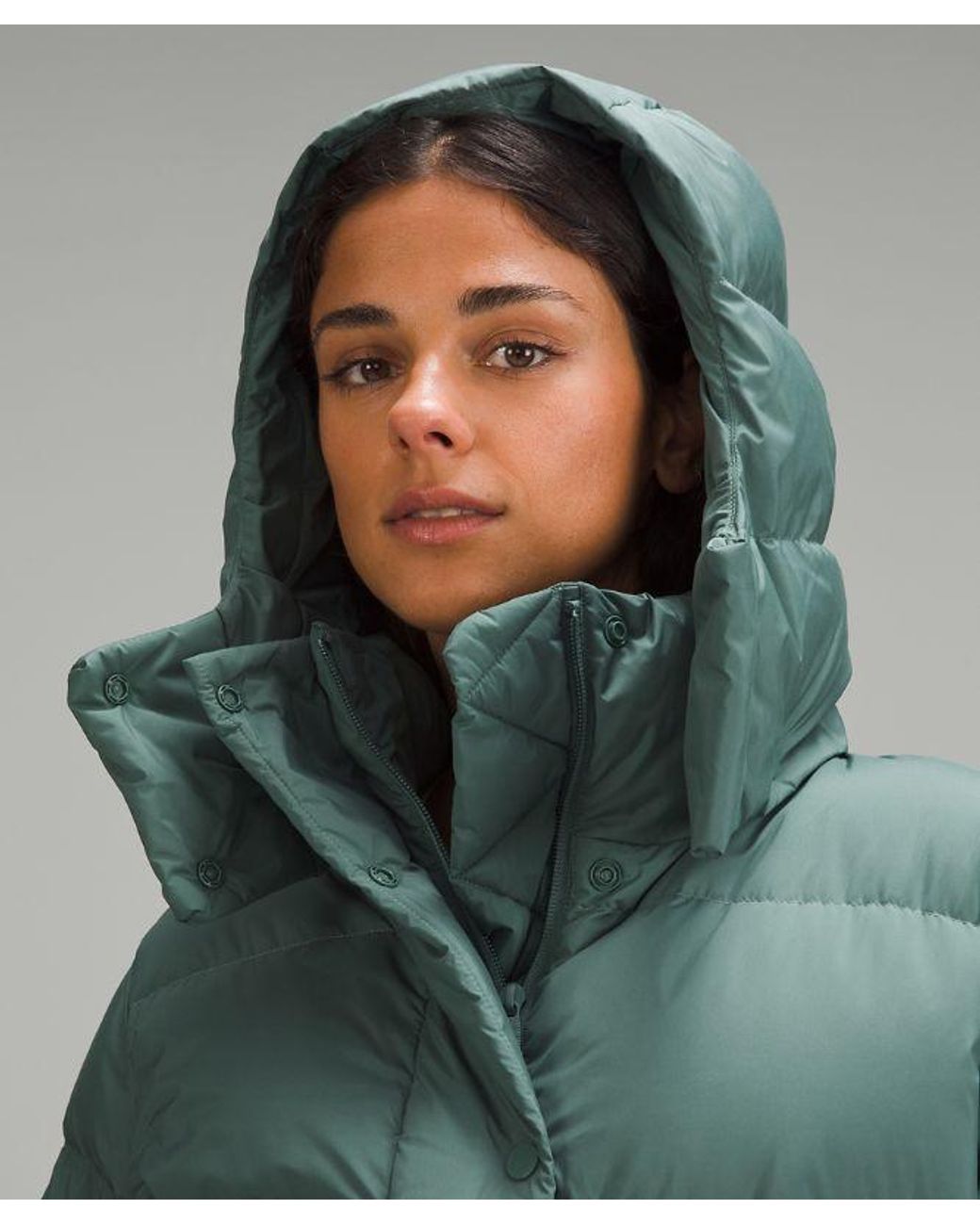 lululemon athletica Green Wunder Puff Long Jacket