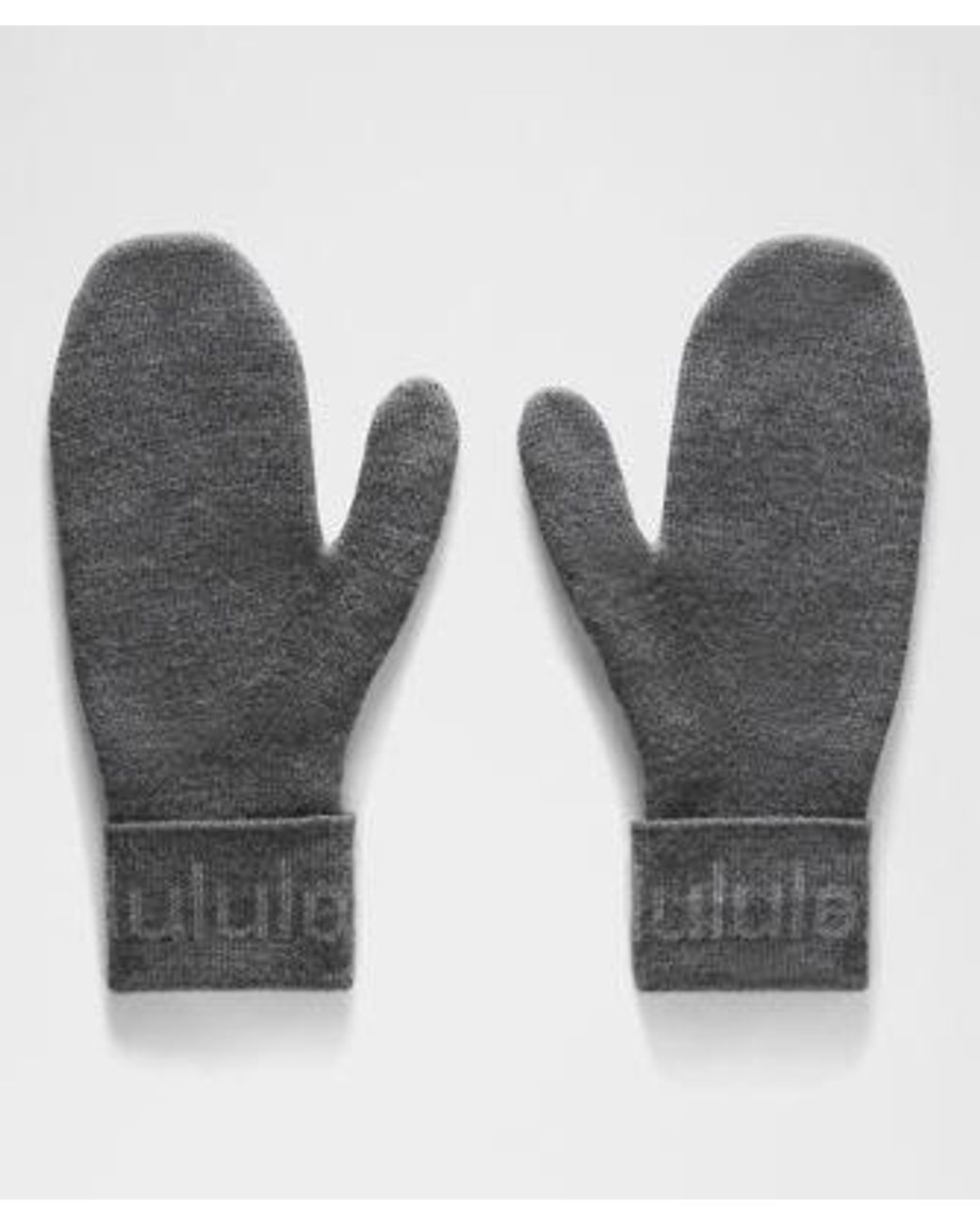 lululemon athletica Gray – Wordmark Merino Mittens – – Size Medium/Large