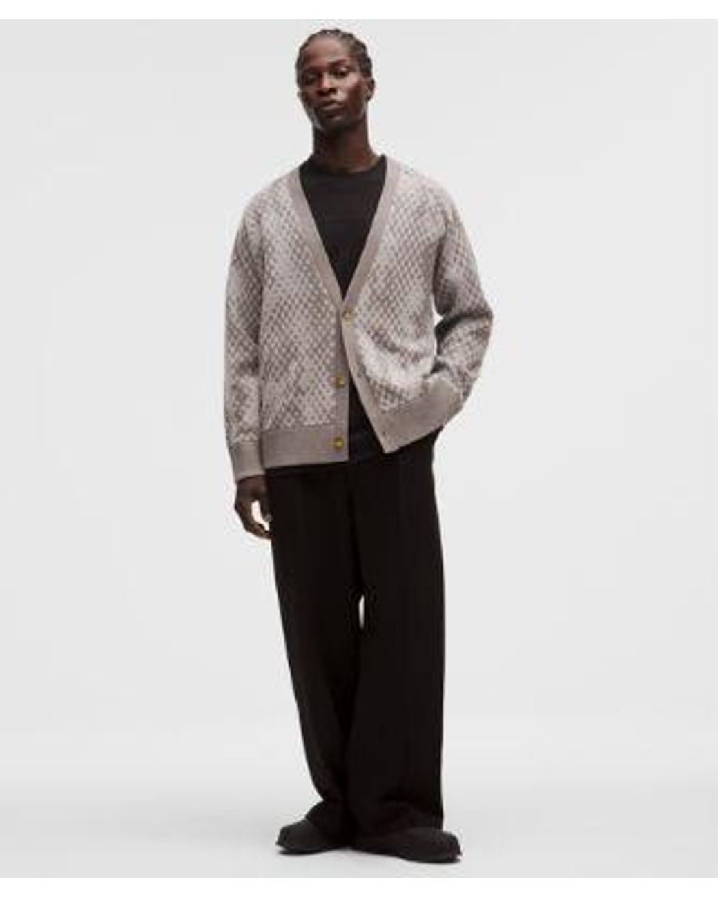 lululemon athletica Gray Merino Wool Cardigan for men